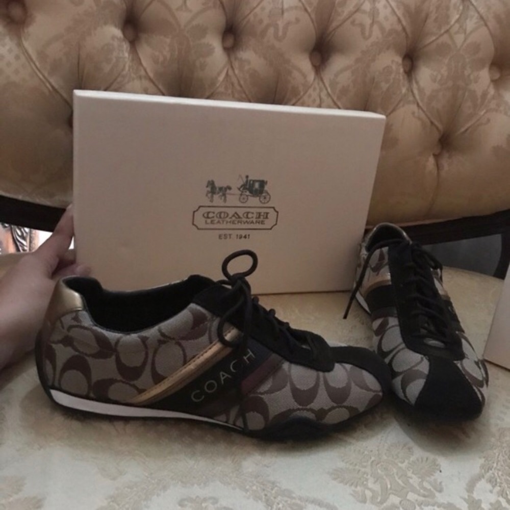 Jeans tenis shoes Coach signature Swede shoes